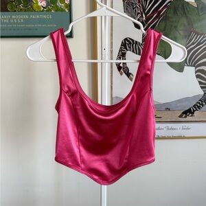 Kimchi Blue Camilla Shine Tank Top Corset in Pink